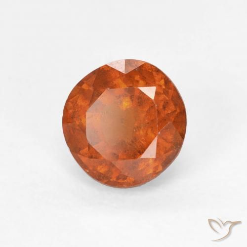 1.04 ct Orange Hessonite Garnet Stone, Natural Hessonite Garnet in Round Facet Shape for Sale