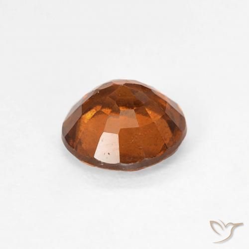 Hessonite Garnet Gemstone in 5.7 mm Size for Sale, Hessonite Garnet Stone in Deep Orange Color