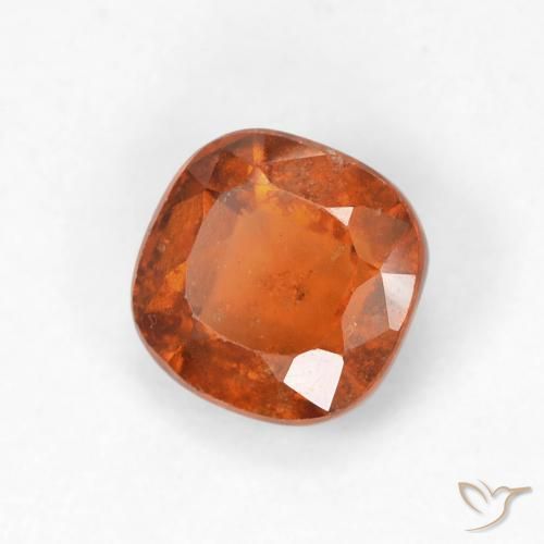 1.33 ct Orange Hessonite Garnet Stone, Natural Hessonite Garnet in Cushion-Cut Shape for Sale
