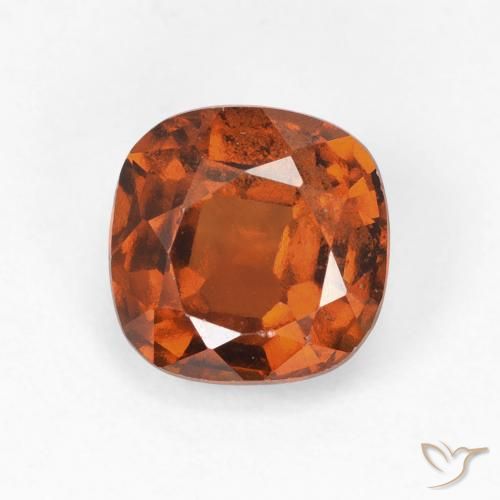 1.79ct Natural Amber Orange Hessonite Garnet, Cushion, VS