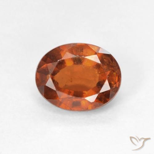 1.37ct Natural Deep Orange Hessonite Garnet, Oval, VS