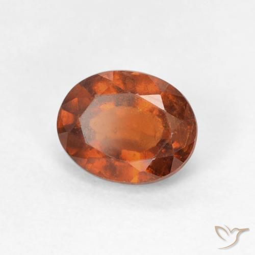 1.37 ct Orange Hessonite Garnet Stone, Natural Hessonite Garnet in Oval Facet Shape for Sale