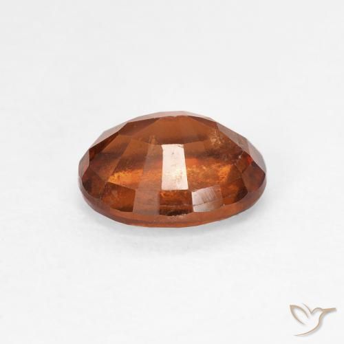 Hessonite Garnet Gemstone in 7.2 x 5.7 mm Size for Sale, Hessonite Garnet Stone in Deep Orange Color