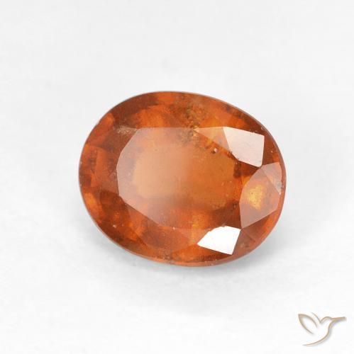 1.75 ct Orange Hessonite Garnet Stone, Natural Hessonite Garnet in Oval Facet Shape for Sale