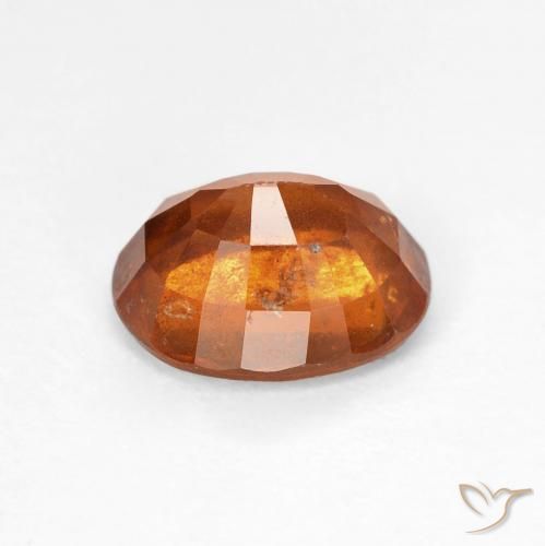 Hessonite Garnet Gemstone in 8 x 6.6 mm Size for Sale, Hessonite Garnet Stone in Medium Orange Color
