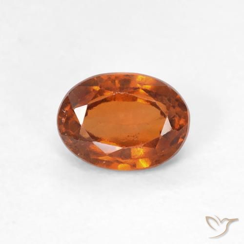 0.83ct Natural Medium Dark-Orange Hessonite Garnet, Oval, VS