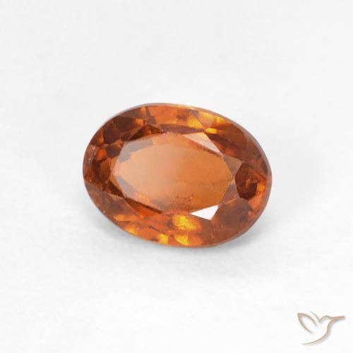 0.83 ct Orange Hessonite Garnet Stone, Natural Hessonite Garnet in Oval Facet Shape for Sale