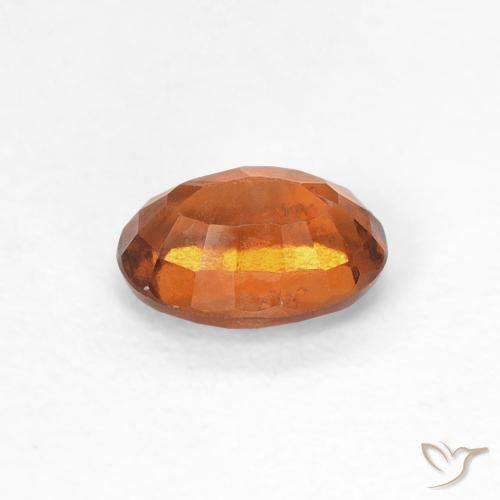 Hessonite Garnet Gemstone in 6.3 x 4.7 mm Size for Sale, Hessonite Garnet Stone in Medium Dark-Orange Color