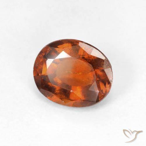 1.50 ct Orange Hessonite Garnet Stone, Natural Hessonite Garnet in Oval Facet Shape for Sale