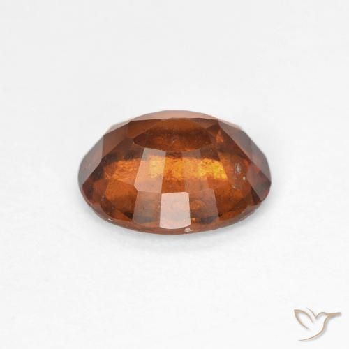 Hessonite Garnet Gemstone in 7.7 x 6.4 mm Size for Sale, Hessonite Garnet Stone in Deep Orange Color