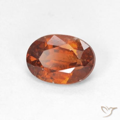 1.43 ct Orange Hessonite Garnet Stone, Natural Hessonite Garnet in Oval Facet Shape for Sale
