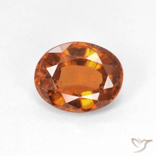 1.41ct Natural Medium Orange Hessonite Garnet, Oval, VS