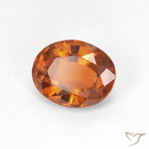 1.41 ct Orange Hessonite Garnet Stone, Natural Hessonite Garnet in Oval Facet Shape for Sale