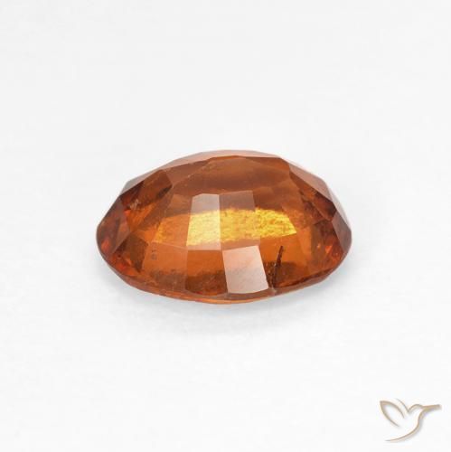 Hessonite Garnet Gemstone in 7.7 x 6.1 mm Size for Sale, Hessonite Garnet Stone in Medium Orange Color