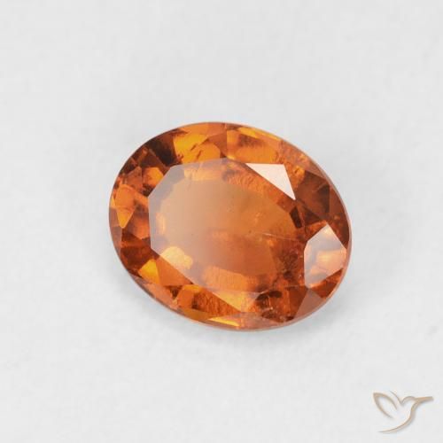 1.28 ct Orange Hessonite Garnet Stone, Natural Hessonite Garnet in Oval Facet Shape for Sale