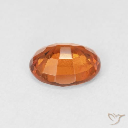 Hessonite Garnet Gemstone in 7.4 x 6 mm Size for Sale, Hessonite Garnet Stone in Deep Orange Color