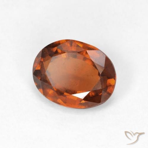 1.41 ct Orange Hessonite Garnet Stone, Natural Hessonite Garnet in Oval Facet Shape for Sale
