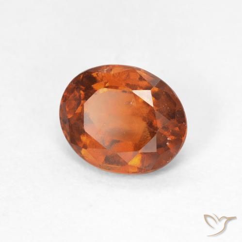 1.34 ct Orange Hessonite Garnet Stone, Natural Hessonite Garnet in Oval Facet Shape for Sale