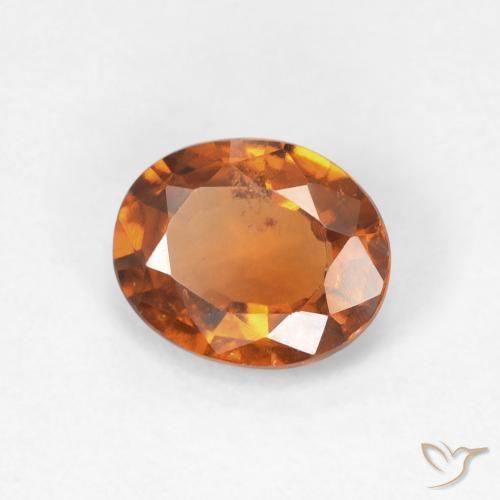 1.18 ct Orange Hessonite Garnet Stone, Natural Hessonite Garnet in Oval Facet Shape for Sale