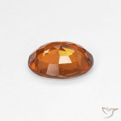 Hessonite Garnet Gemstone in 7.5 x 6.1 mm Size for Sale, Hessonite Garnet Stone in Medium Dark-Orange Color