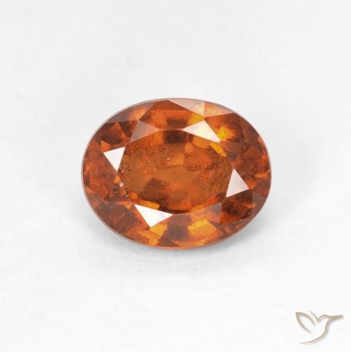 1.29ct Natural Medium Dark-Orange Hessonite Garnet, Oval, VS