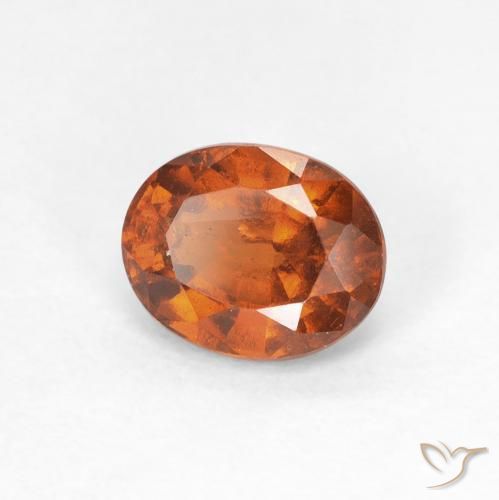 1.29 ct Orange Hessonite Garnet Stone, Natural Hessonite Garnet in Oval Facet Shape for Sale