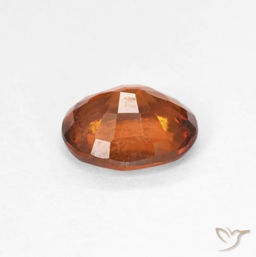 Hessonite Garnet Gemstone in 7.2 x 5.8 mm Size for Sale, Hessonite Garnet Stone in Medium Dark-Orange Color