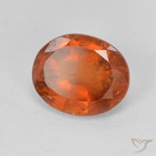 1.98 ct Orange Hessonite Garnet Stone, Natural Hessonite Garnet in Oval Facet Shape for Sale