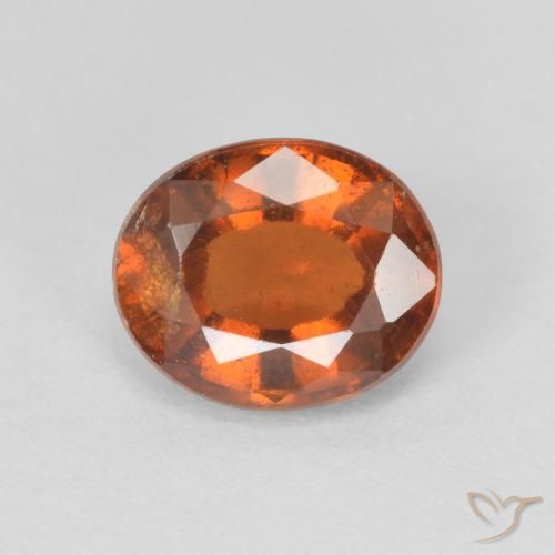 1.73ct Natural Medium Dark-Orange Hessonite Garnet, Oval, VS