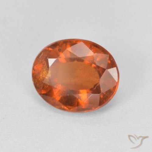 1.73 ct Orange Hessonite Garnet Stone, Natural Hessonite Garnet in Oval Facet Shape for Sale