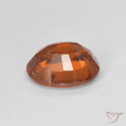 Hessonite Garnet Gemstone in 7.9 x 6.6 mm Size for Sale, Hessonite Garnet Stone in Medium Dark-Orange Color