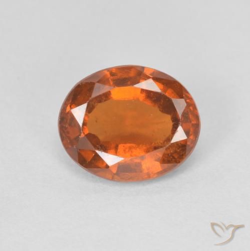 1.37ct Natural Reddish Orange Hessonite Garnet, Oval, VS