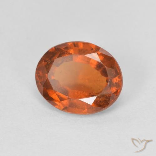 1.37 ct Orange Hessonite Garnet Stone, Natural Hessonite Garnet in Oval Facet Shape for Sale
