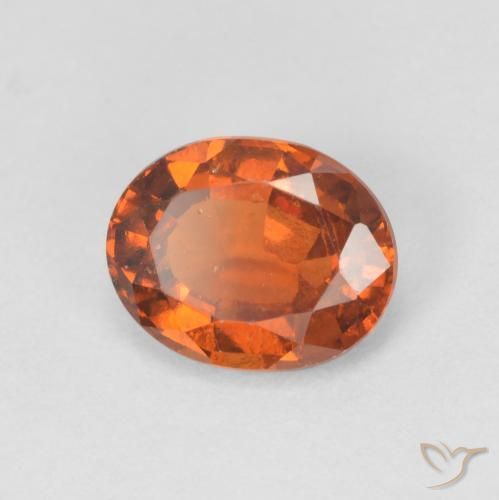 1.53 ct Orange Hessonite Garnet Stone, Natural Hessonite Garnet in Oval Facet Shape for Sale
