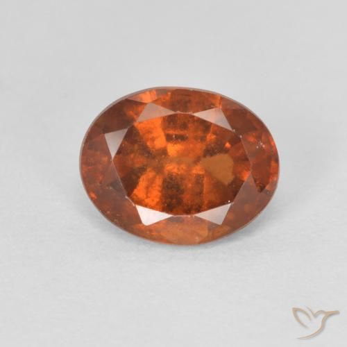 1.53ct Natural Deep Orange Hessonite Garnet, Oval, VS