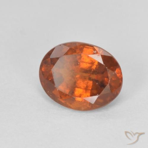 1.53 ct Orange Hessonite Garnet Stone, Natural Hessonite Garnet in Oval Facet Shape for Sale