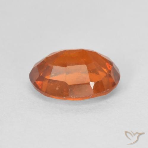 Hessonite Garnet Gemstone in 8.4 x 6.6 mm Size for Sale, Hessonite Garnet Stone in Deep Orange Color