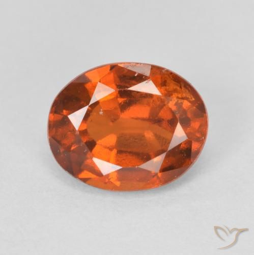 2.06ct Natural Medium Dark-Orange Hessonite Garnet, Oval, VS