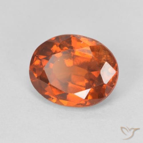 2.06 ct Orange Hessonite Garnet Stone, Natural Hessonite Garnet in Oval Facet Shape for Sale