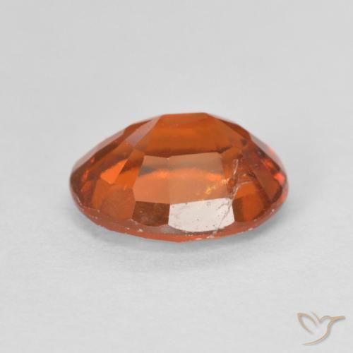 Hessonite Garnet Gemstone in 8.5 x 6.8 mm Size for Sale, Hessonite Garnet Stone in Medium Dark-Orange Color