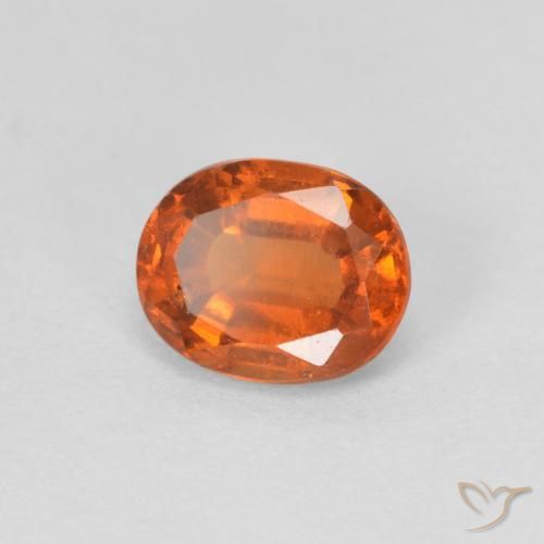 1.14 ct Orange Hessonite Garnet Stone, Natural Hessonite Garnet in Oval Facet Shape for Sale