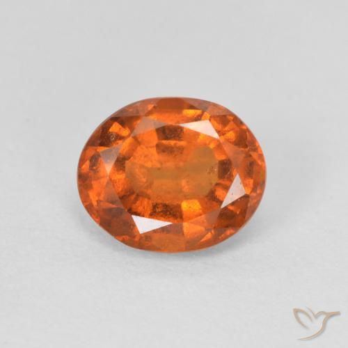 1.39ct Natural Deep Orange Hessonite Garnet, Oval, VS