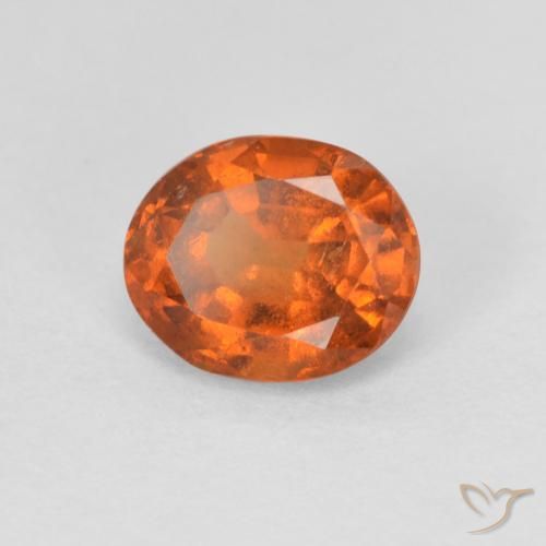1.39 ct Orange Hessonite Garnet Stone, Natural Hessonite Garnet in Oval Facet Shape for Sale