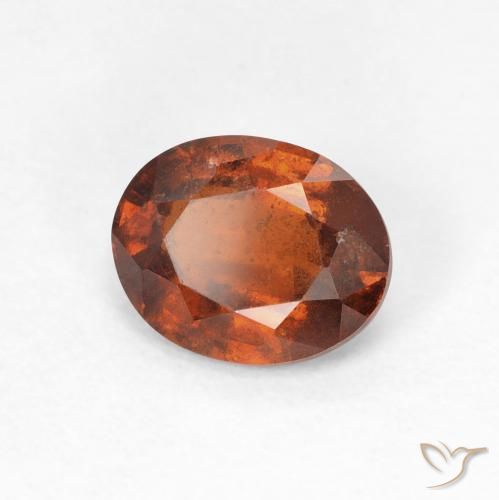 1.45 ct Orange Hessonite Garnet Stone, Natural Hessonite Garnet in Oval Facet Shape for Sale