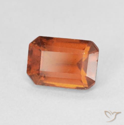 1.69 ct Orange Hessonite Garnet Stone, Natural Hessonite Garnet in Octagon Step Cut Shape for Sale