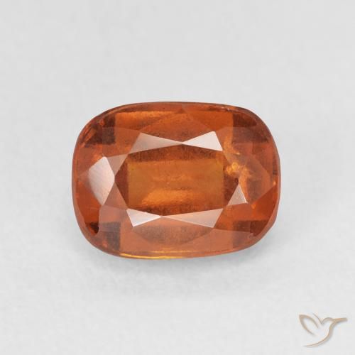 2.17ct Natural Medium Orange Hessonite Garnet, Cushion, VS-SI