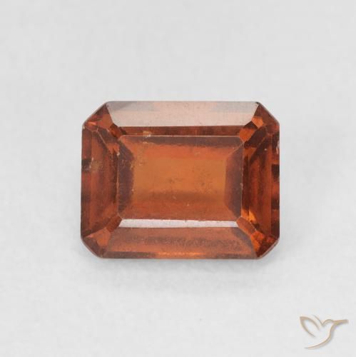 1.77ct Natural Medium Orange Hessonite Garnet, Emerald Cut, VS-SI