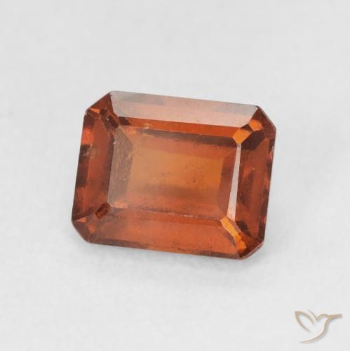 1.77 ct Orange Hessonite Garnet Stone, Natural Hessonite Garnet in Octagon Step Cut Shape for Sale