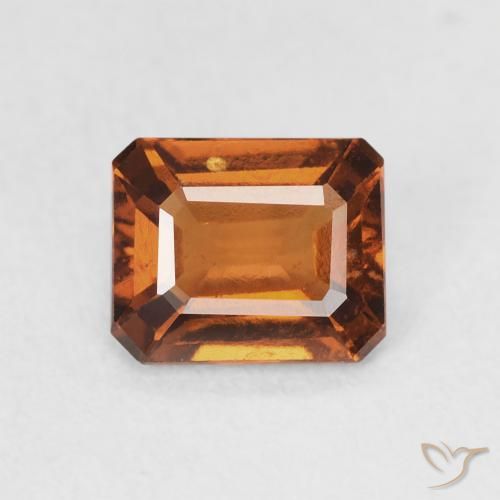 1.18ct Natural Medium Orange Hessonite Garnet, Emerald Cut, VVS-VS
