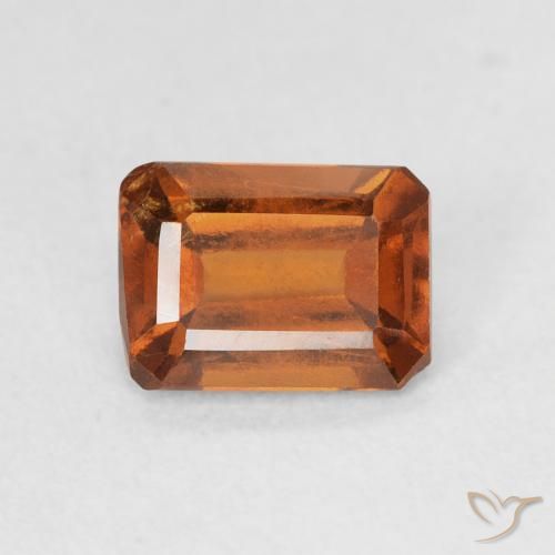 1.10ct Natural Deep Orange Hessonite Garnet, Emerald Cut, VVS-VS